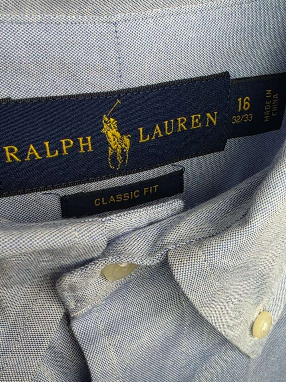 Ralph Lauren Button Down Men's Men's Longe-Sleeve Blue Dress Shirt Sz 16( 32/33) - Picture 3 of 5